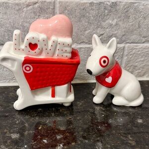 Target Red and White Bullseye Dog with Love Cart